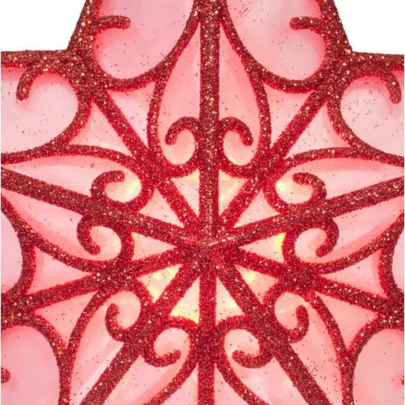 Light Up Shimmer Lattice Star Christmas Tree Topper 11" LED Red Holiday Decor - Picture 3 of 11